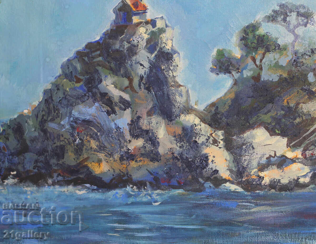 Kamelia Diancheva / Θαλάσσιο τοπίο βράχοι, λαδομπογιές 2009 - 6