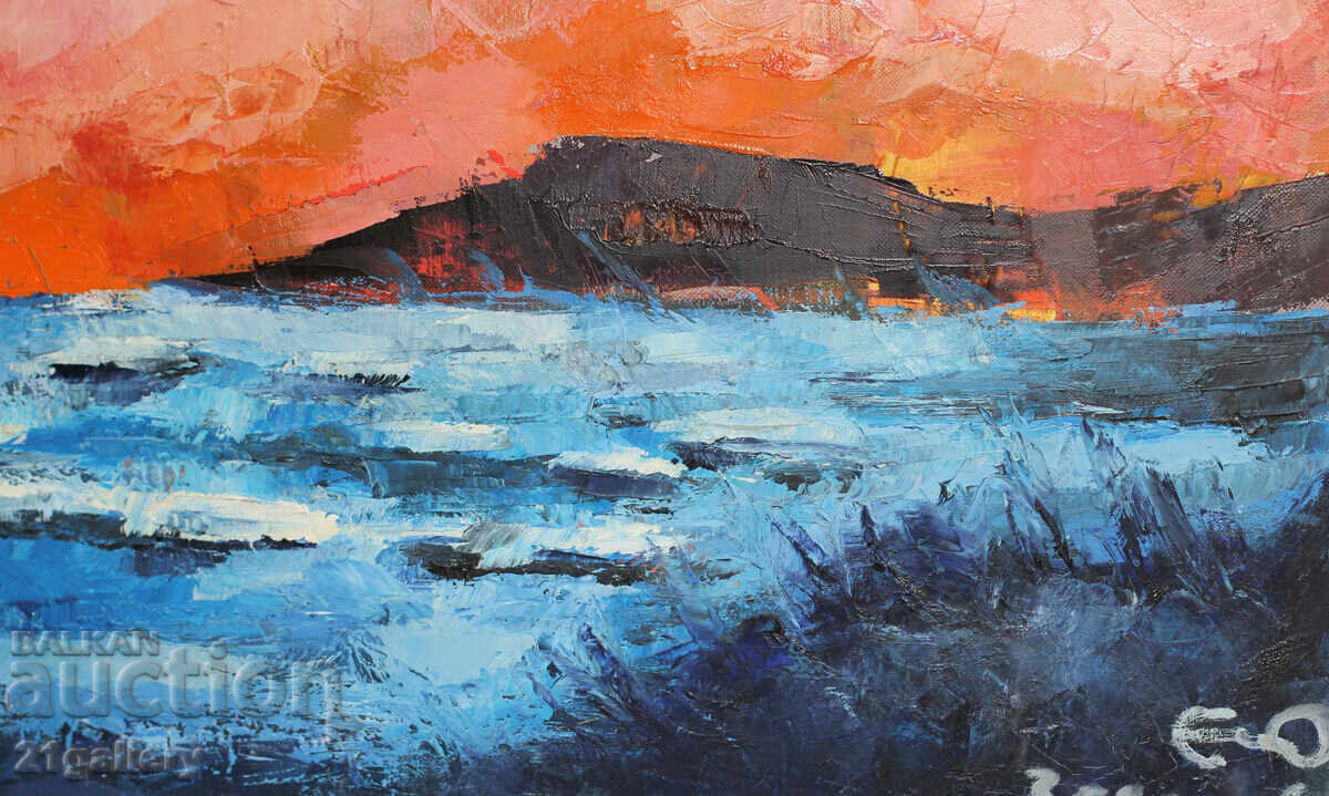 Seascape, oil paints, signed 2010. - 6 Seascape, oil paints, signed 2010. - 6