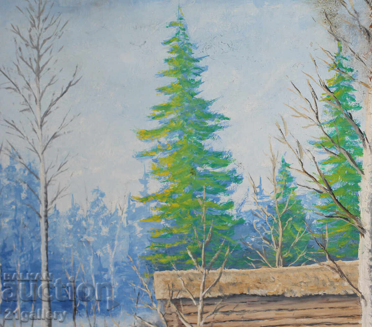 Forest landscape, oil on canvas, signed - 5 Forest landscape, oil on canvas, signed - 5