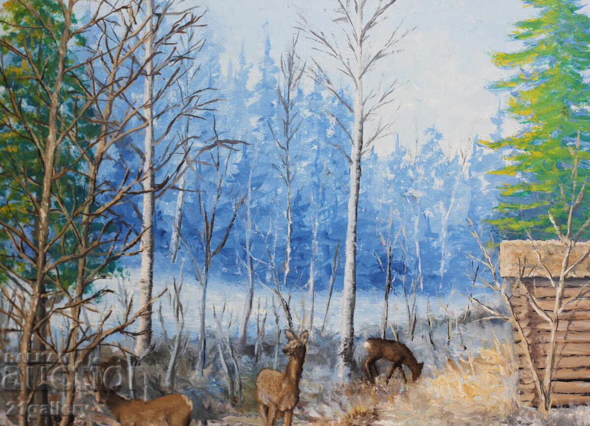 Forest landscape, oil on canvas, signed - 7 Forest landscape, oil on canvas, signed - 7