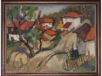 Oil painting, landscape, signed 1973.