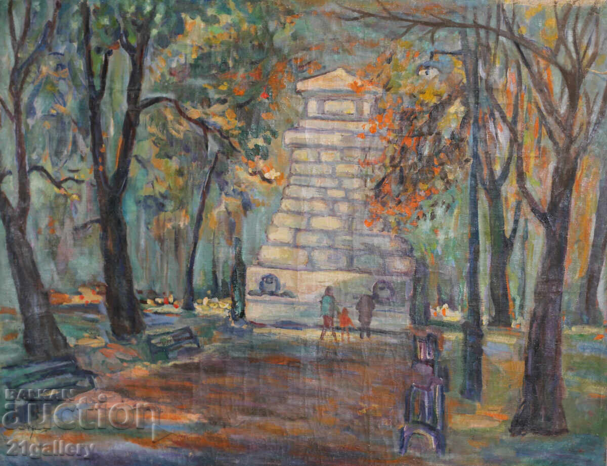 Vasil Daalov (1898 - 1979) Oil painting, cityscape with price 2000.00 BGN | € 1022.58 Vasil Daalov (1898 - 1979) Oil painting, cityscape with price 2000.00 BGN | € 1022.58