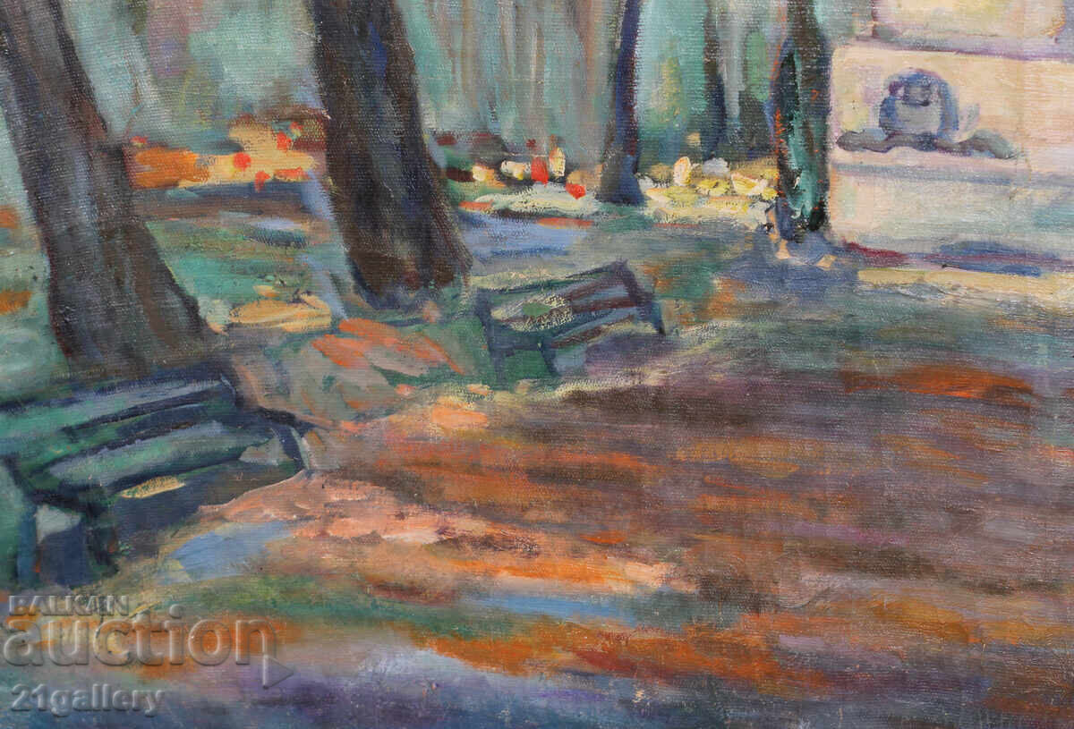 Delivery of Vasil Daalov (1898 - 1979) Oil painting, cityscape