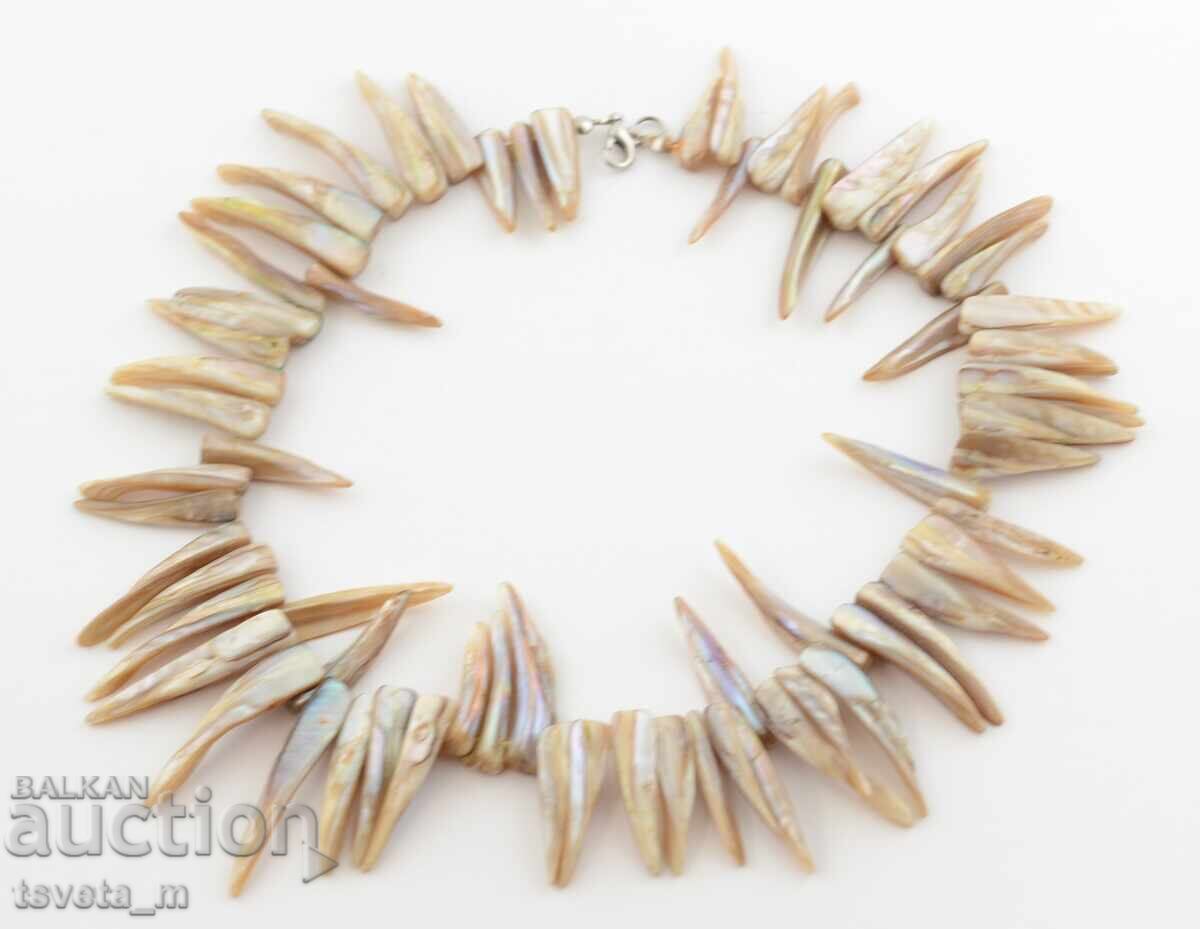 Auction Necklace, necklace made of natural mother-of-pearl Auction Necklace, necklace made of natural mother-of-pearl