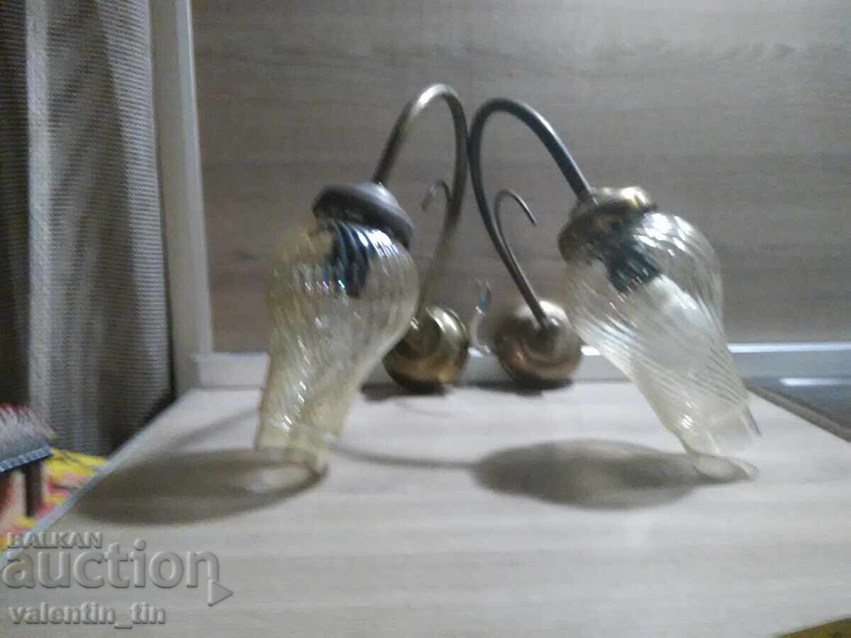 Brass sconces, wall lamps - pair of 2 with price 69.00 BGN | € 35.28 Brass sconces, wall lamps - pair of 2 with price 69.00 BGN | € 35.28