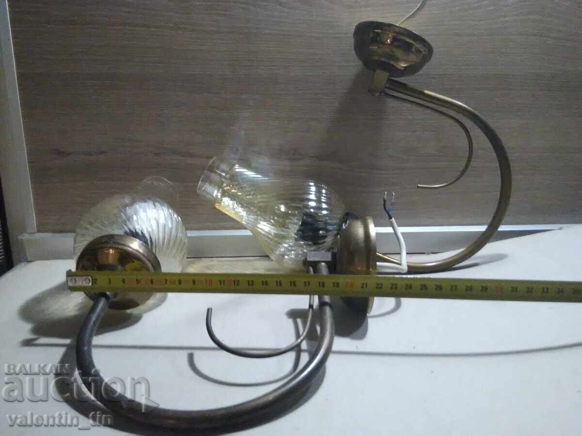 Brass sconces, wall lamps - pair of 2 - 5 Brass sconces, wall lamps - pair of 2 - 5