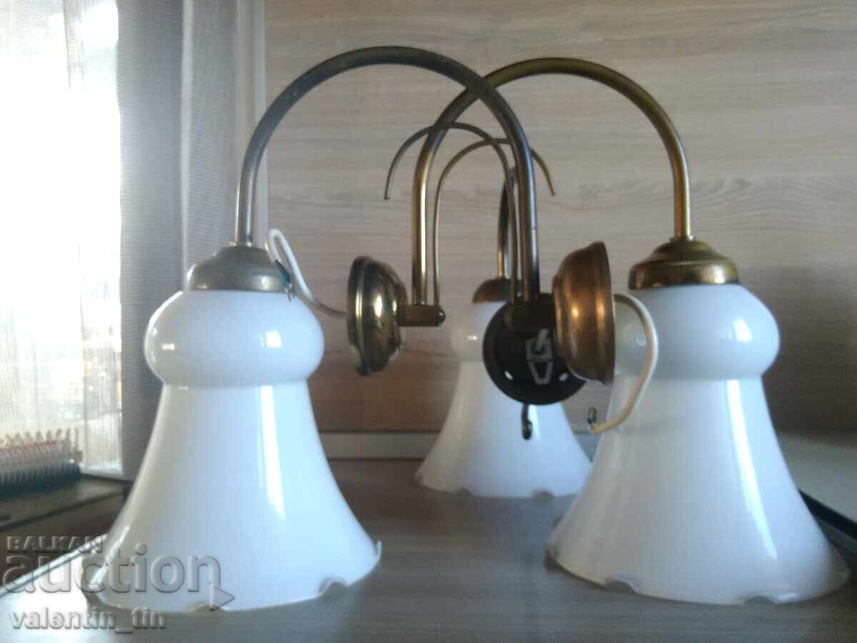 Delivery of Wall applications, lamps - brass, two pairs, sets Delivery of Wall applications, lamps - brass, two pairs, sets