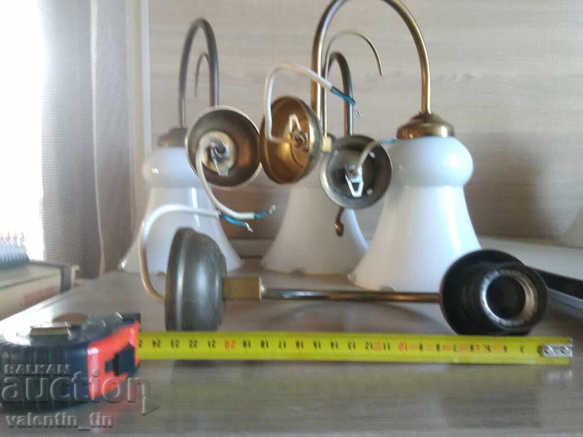 Wall applications, lamps - brass, two pairs, sets - 5 Wall applications, lamps - brass, two pairs, sets - 5