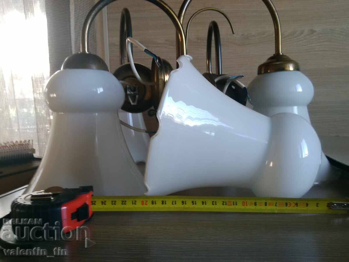 Wall applications, lamps - brass, two pairs, sets - 7 Wall applications, lamps - brass, two pairs, sets - 7