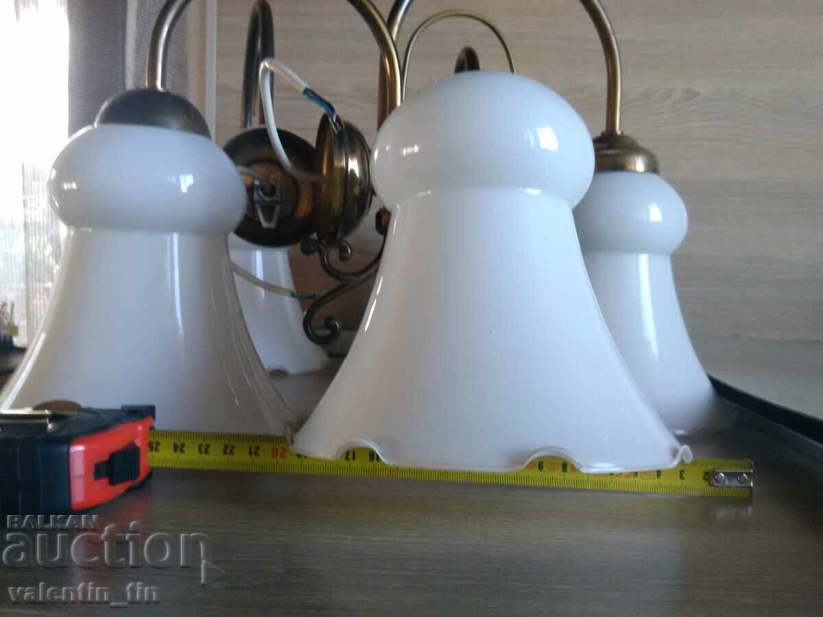 Wall applications, lamps - brass, two pairs, sets Wall applications, lamps - brass, two pairs, sets