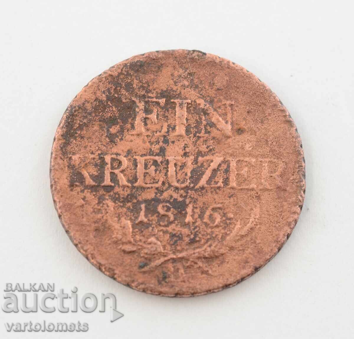 1 Kreuzer 1816 - Austria › Imperiul Austriac 1 Kreuzer 1816 - Austria › Imperiul Austriac