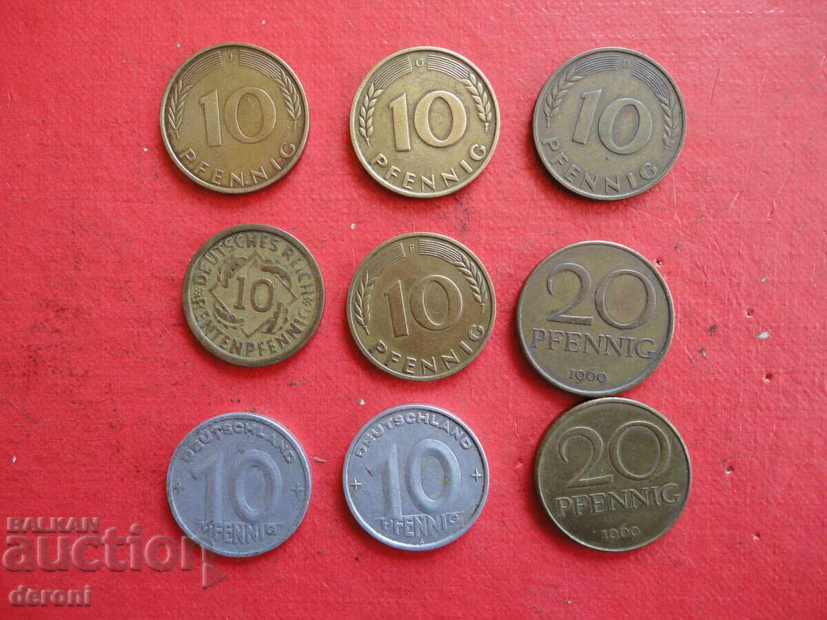 Auction Lot of pfennigs pfenning pfennig Auction Lot of pfennigs pfenning pfennig