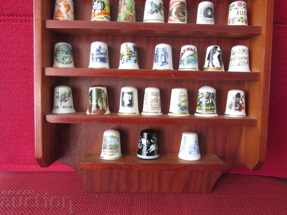 Auction Thimbles collection with display Auction Thimbles collection with display
