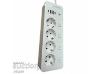 Extension cord, surge protector, 4 outlets, 2 USB, 2 Type