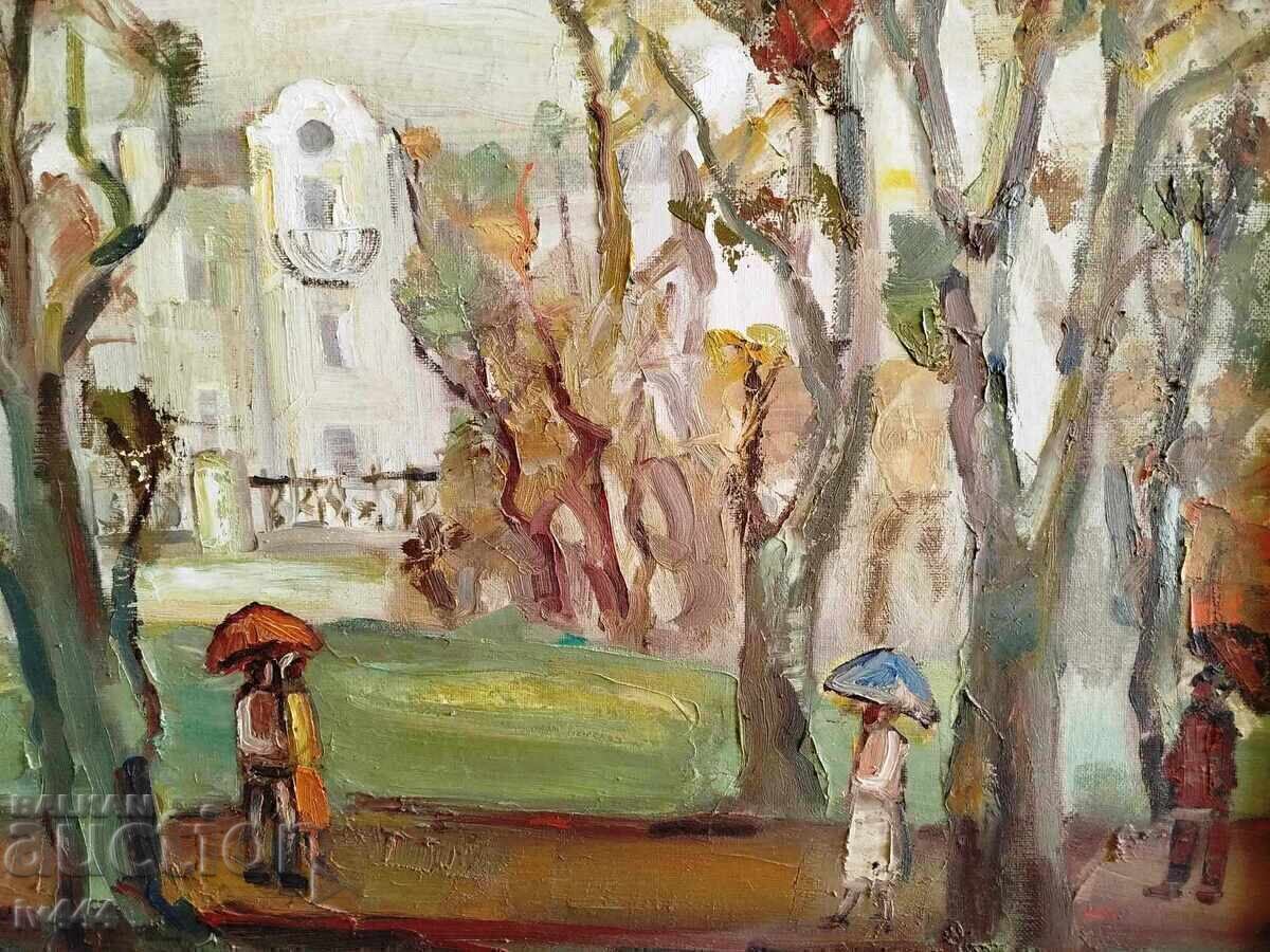 MITKO DIMITROV OLD BULGARIAN OIL PAINTING-AUTUMN/PLOVDIV with price € 1000.00 | 1955.84 BGN