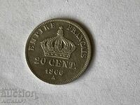 silver coin 20 centimes France 1866 A silver