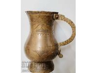 Bronze old jug engraved vessel cup goblet