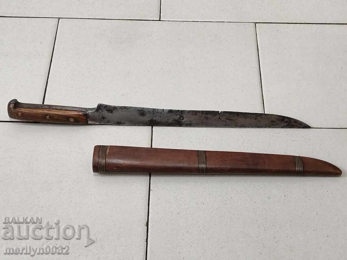 Auction Forged shepherd's knife karakulak with kanya blade with scimitar seal Auction Forged shepherd's knife karakulak with kanya blade with scimitar seal