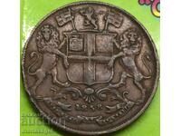 British East Indies 1/4 Anna 1858 Bronze