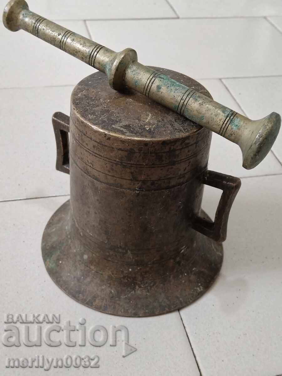 Old bronze mortar and pestle mortar pot for pounding - 5