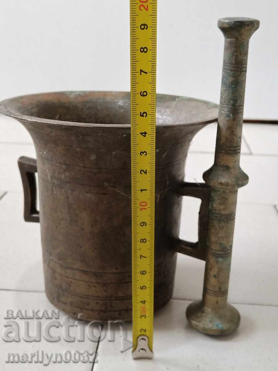 Old bronze mortar and pestle mortar pot for pounding - 6