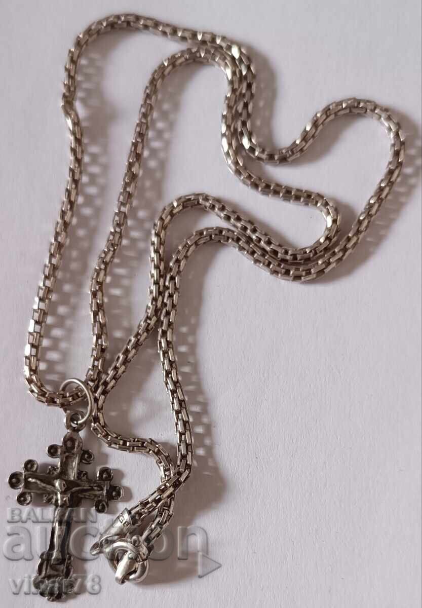 Silver cross with chain with price 64.99 BGN | € 33.23 Silver cross with chain with price 64.99 BGN | € 33.23