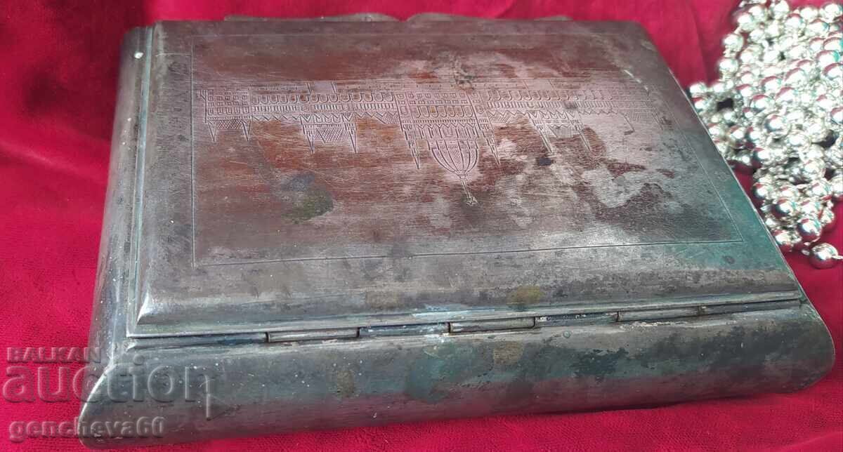 Παράδοση Σπάνιο!!! Ασημένιο κουτί τσιγάρων με χάραξη 500γρ. Σημάδια