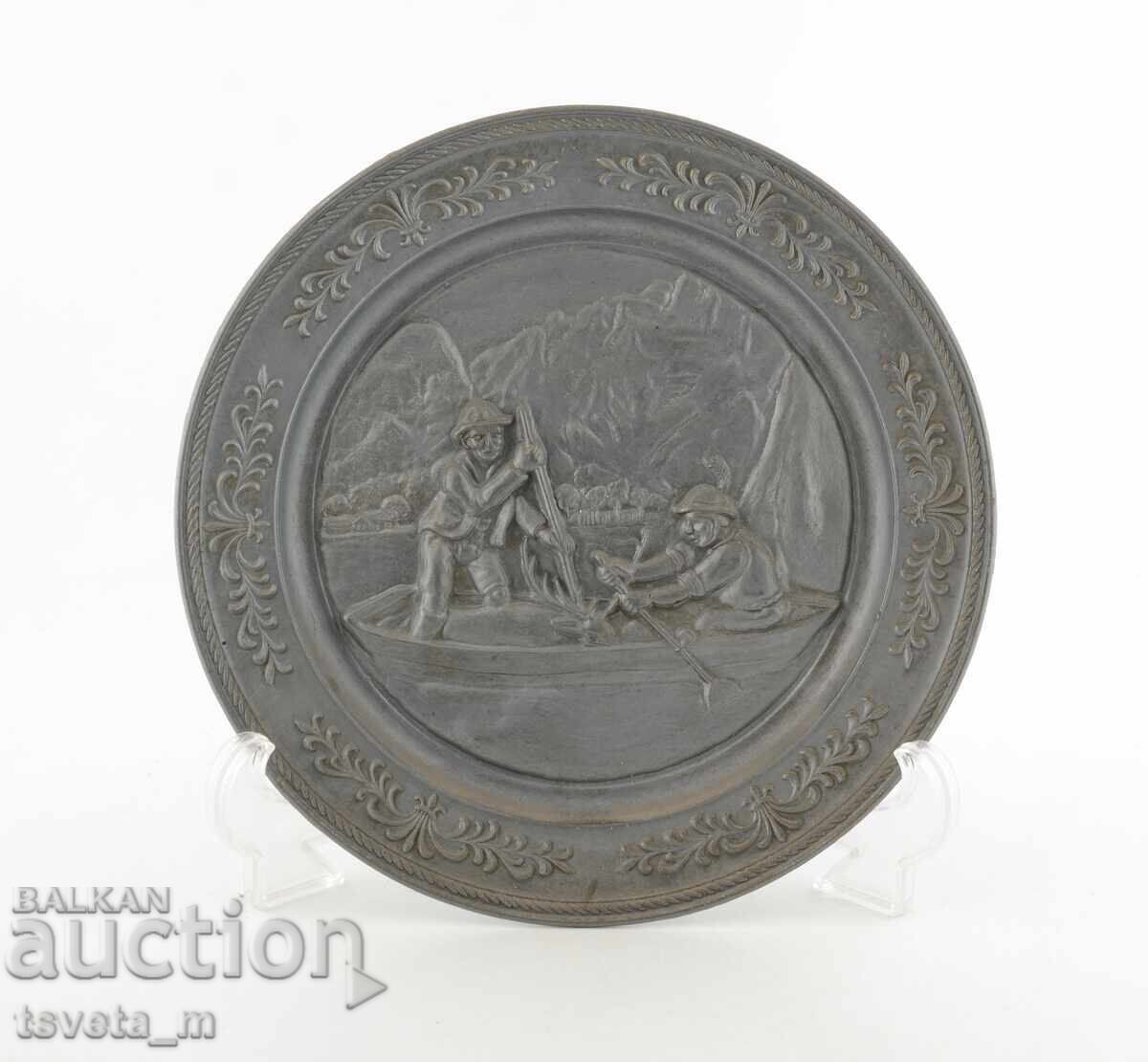 Pewter wall plate, collectible
