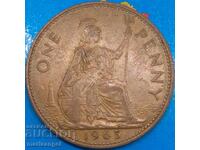 Great Britain 1 Penny 1965 30mm Elizabeth II Bronze