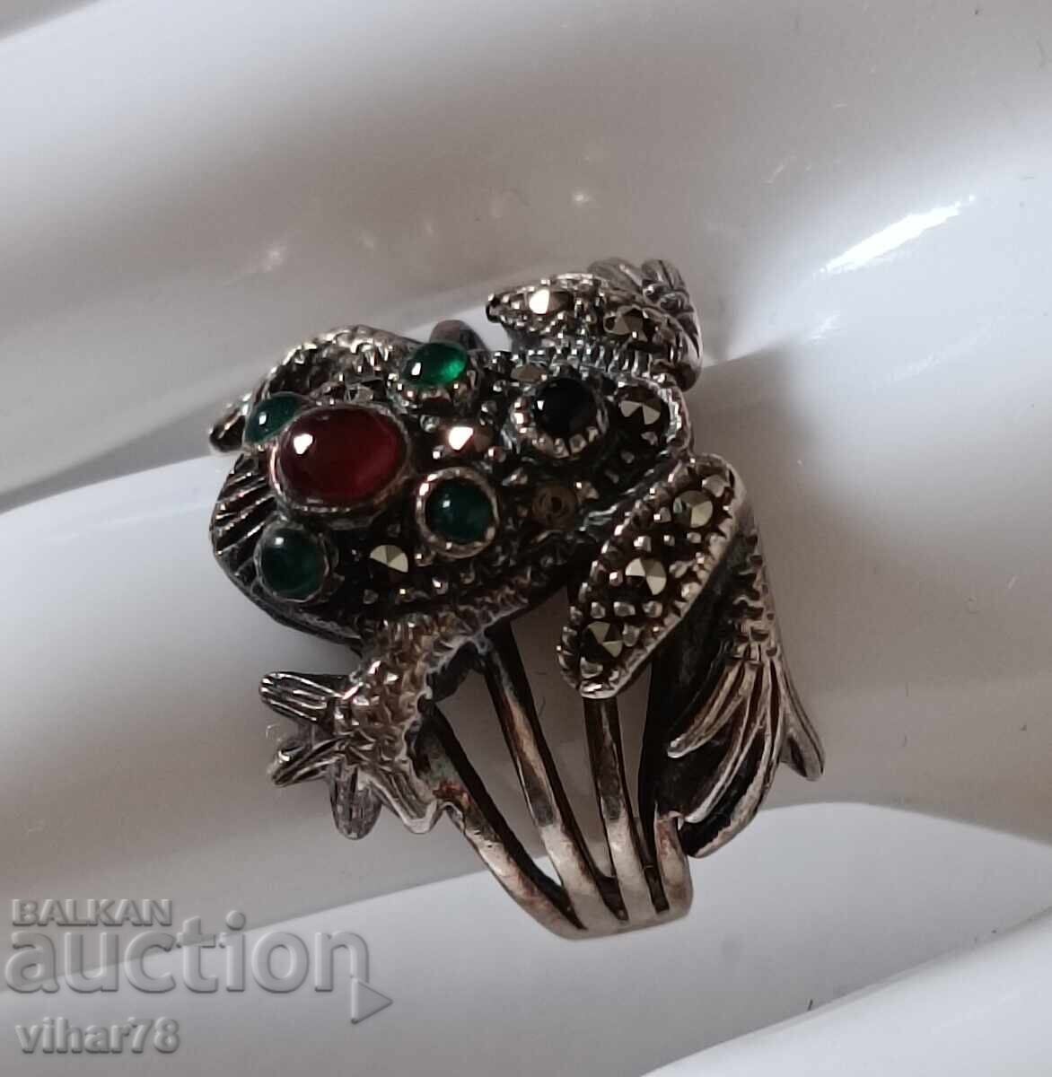 WOMEN'S SILVER FROG RING - 5 WOMEN'S SILVER FROG RING - 5