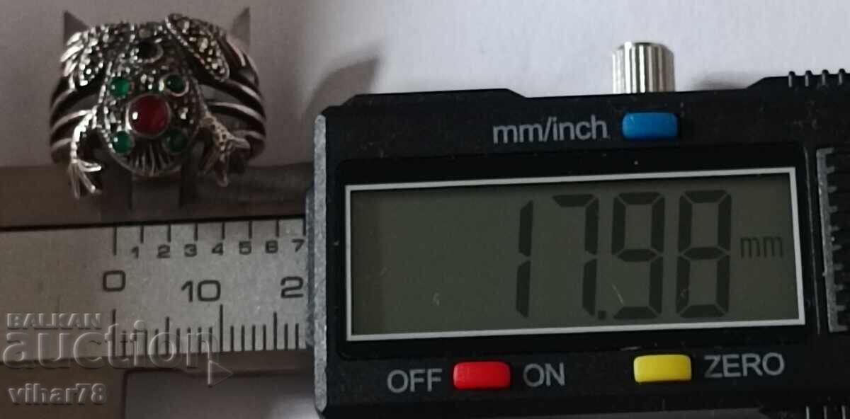 WOMEN'S SILVER FROG RING - 6 WOMEN'S SILVER FROG RING - 6