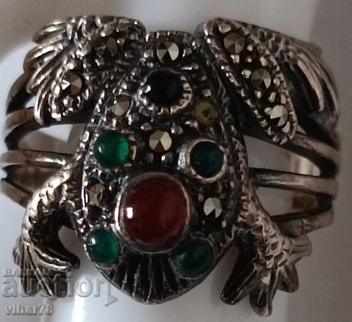 WOMEN'S SILVER FROG RING - 7 WOMEN'S SILVER FROG RING - 7
