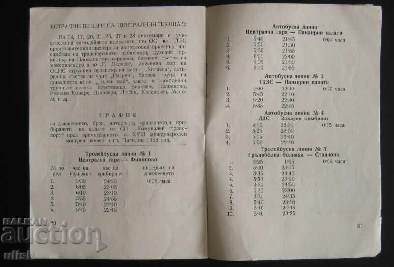 Delivery of Guide to the Plovdiv Fair 1958