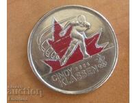 Canada 25 cents 2009 - Cindy Klassen colored