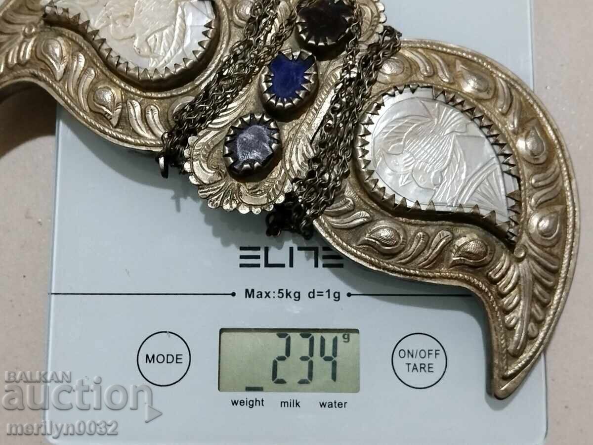 Auction Mid 19th century silver pafts with mother-of-pearl in pafta jewelry Auction Mid 19th century silver pafts with mother-of-pearl in pafta jewelry