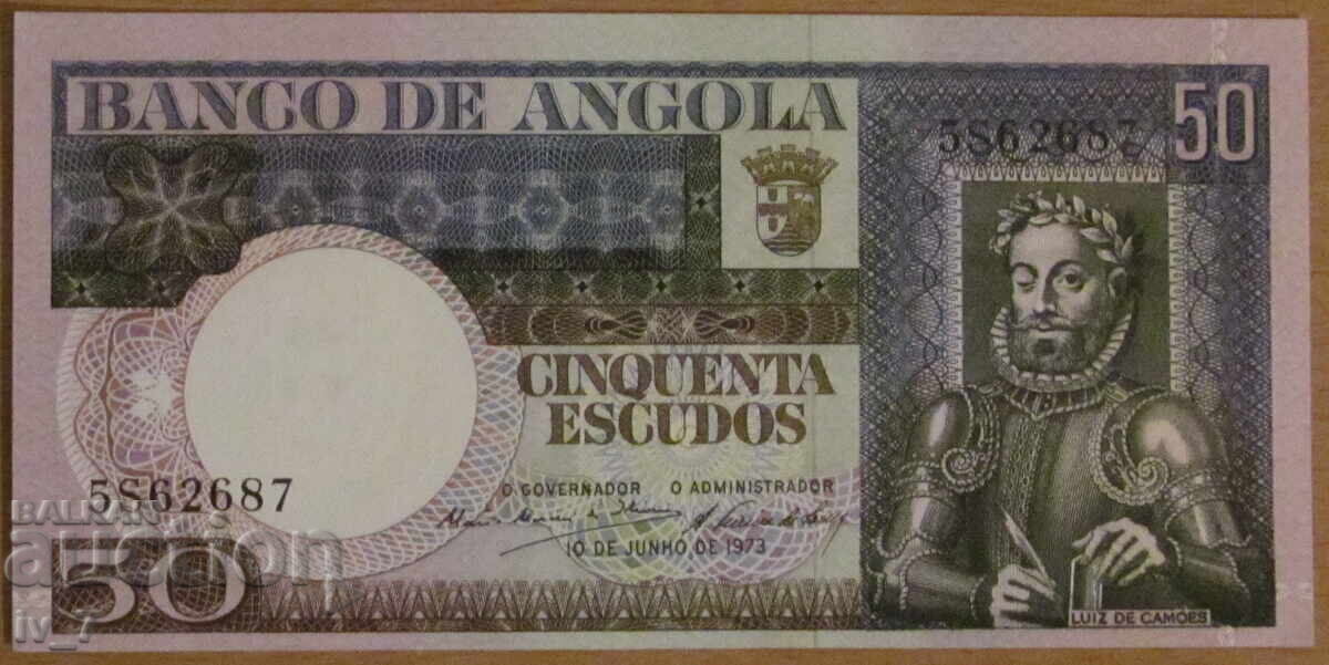 50 ESCUDOS 1973, ANGOLA - UNC 50 ESCUDOS 1973, ANGOLA - UNC