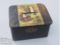 1900 Old French Papier-mâché Religious Box/Piggy Bank