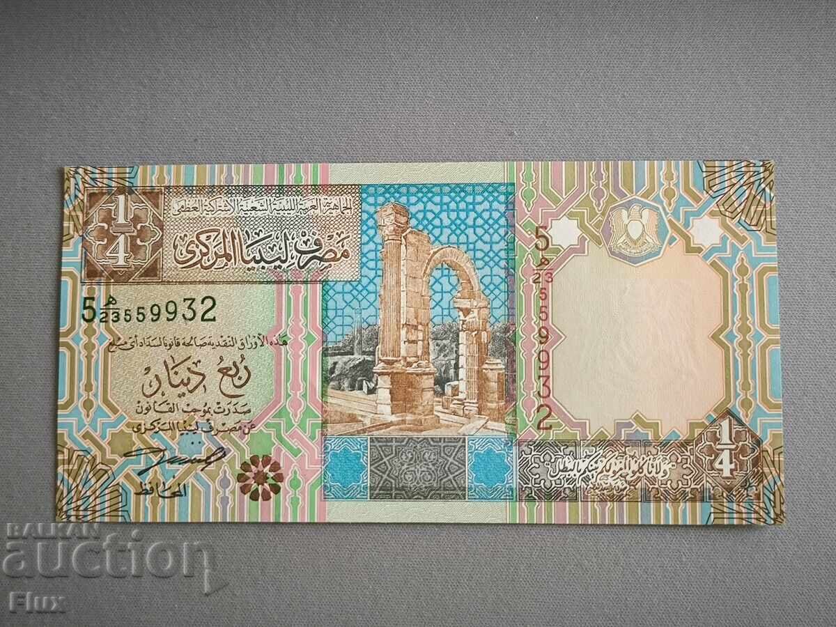 Bancnota - Libia - 1/4 (al patrulea) dinar UNC | 2002 Bancnota - Libia - 1/4 (al patrulea) dinar UNC | 2002
