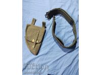 Canvas holster with leather lining and belt