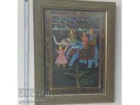 Tablou cu pictură tradițională indiană manuală pe mătase