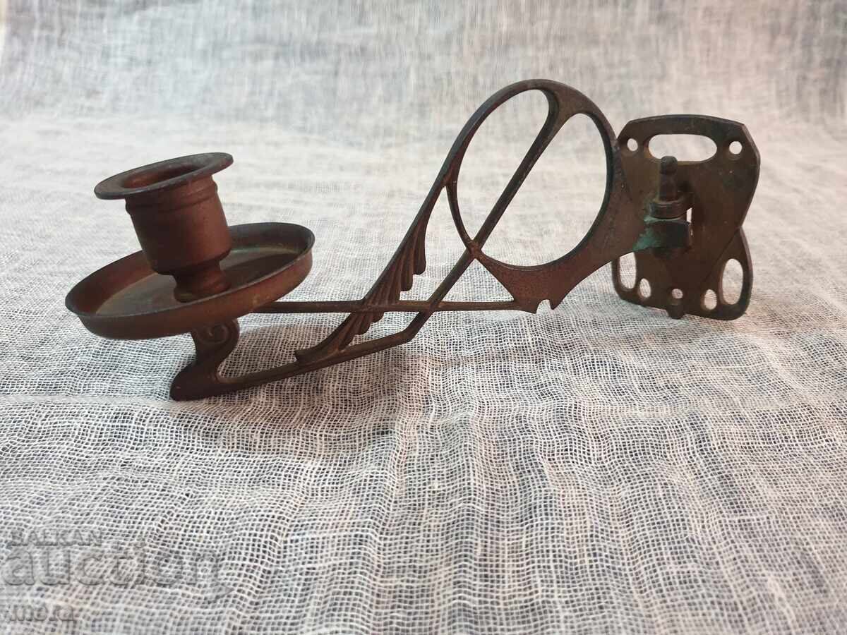 Antique bronze cantilever candlestick