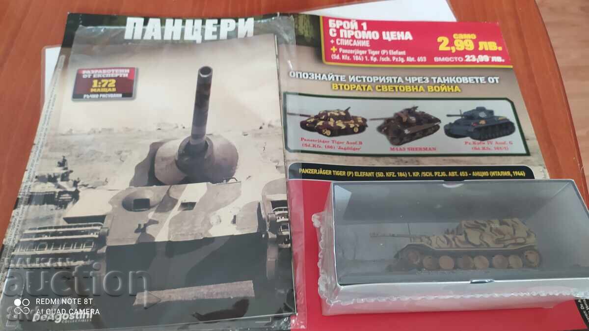 Magazine tanks, panzers, issue 1, with model, hand-drawn