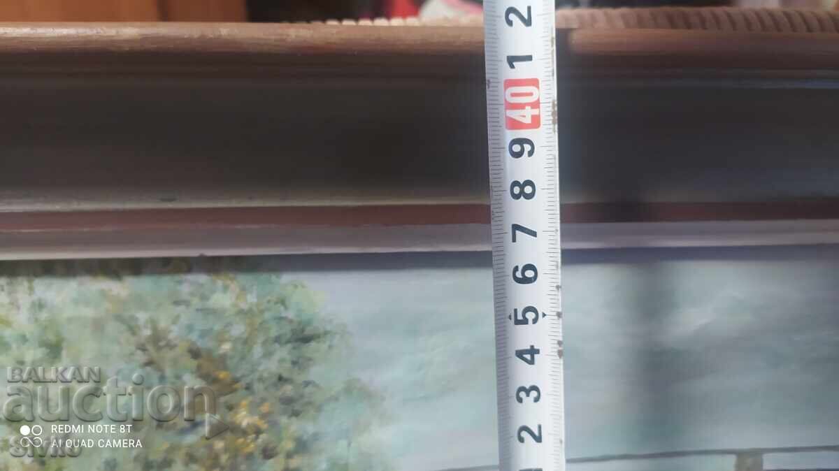 Auction  Painting antique oil canvas signature Bridge over the river