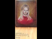 Painting oil canvas signature Portrait of a young girl