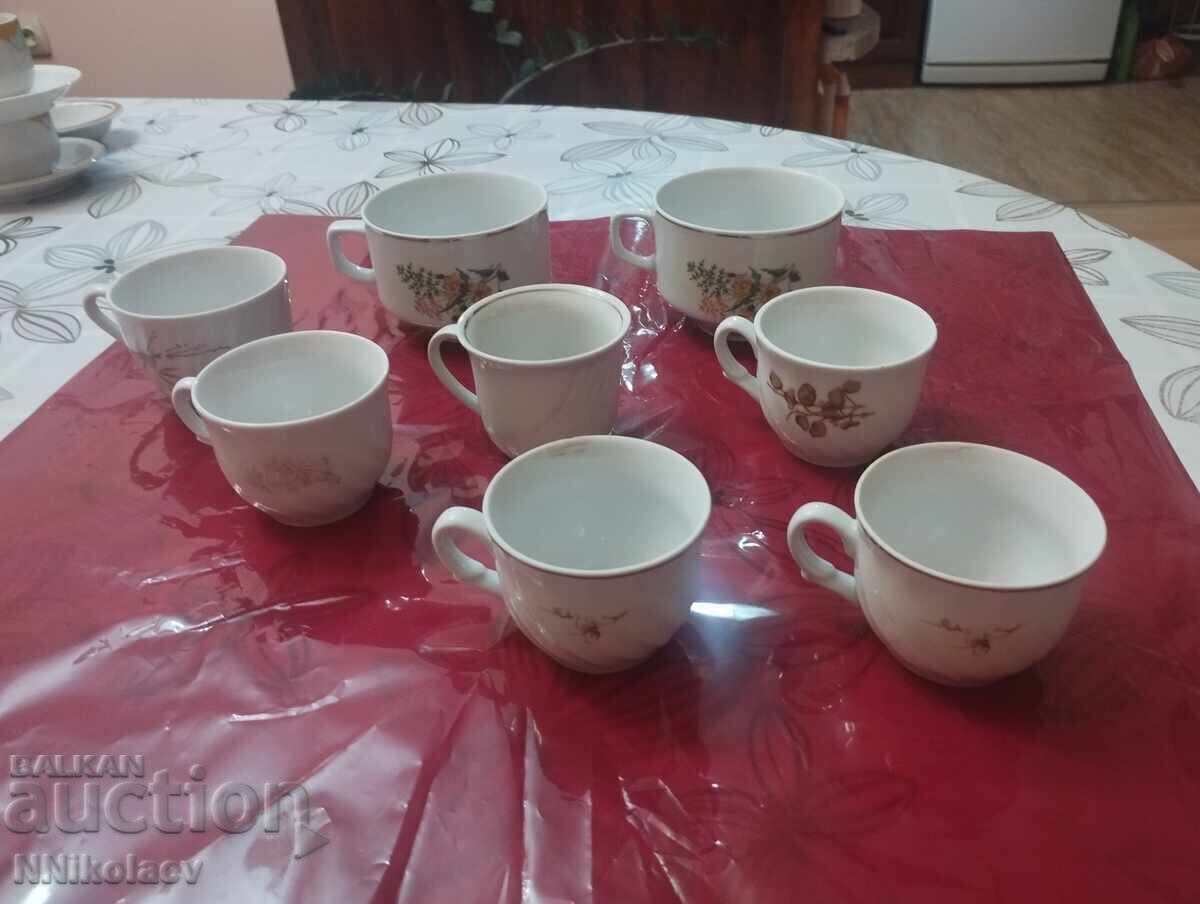 8 porcelain cups for coffee or tea with price 4.00 BGN | € 2.05 8 porcelain cups for coffee or tea with price 4.00 BGN | € 2.05
