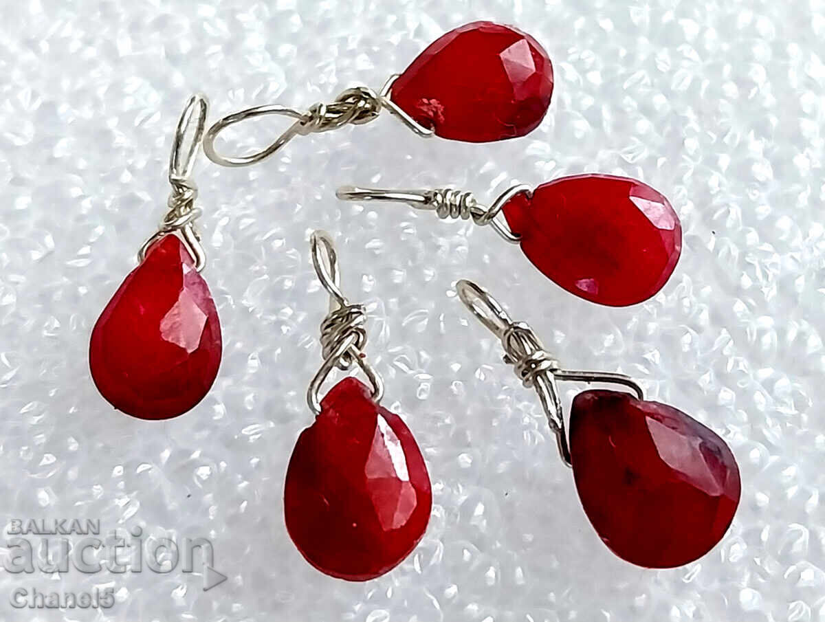 MEDALLION with NATURAL RUBY AND SILVER 925 (958) - 6