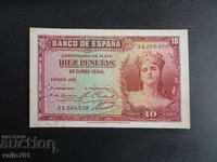 SPANIA 10 PESETAS 1935 EXCELENT