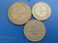 Bulgaria 1913 - 5, 10 and 20 stotinki