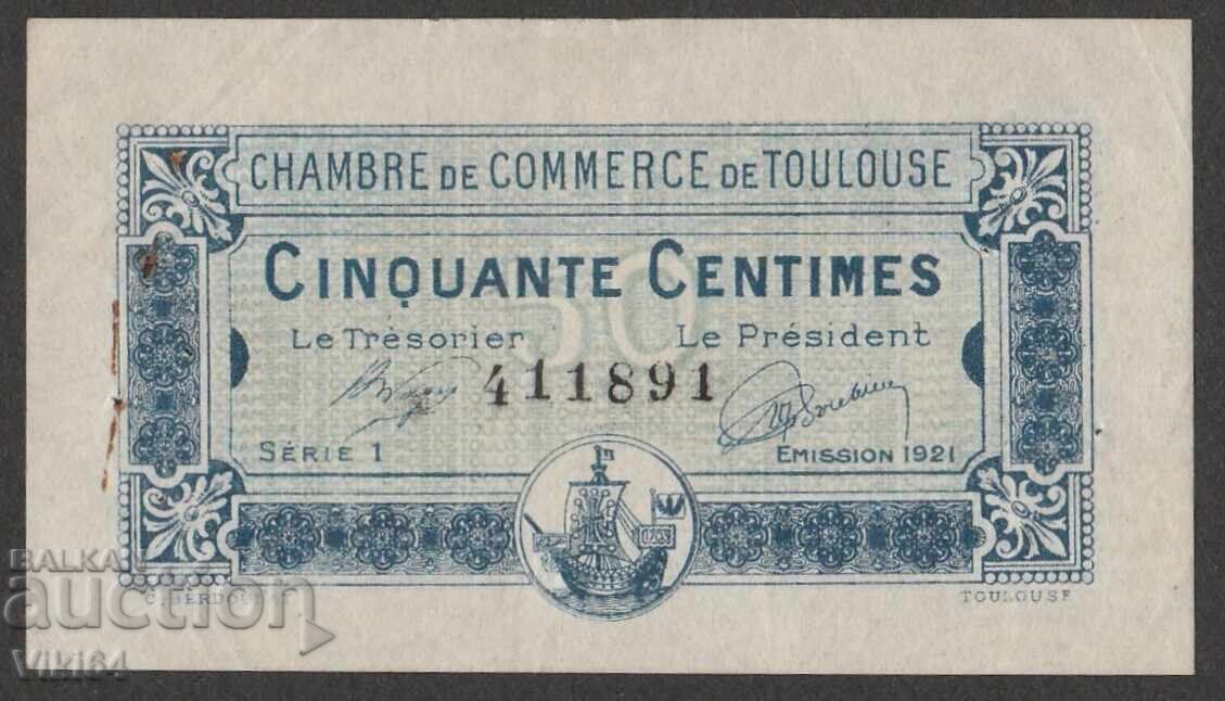 France 50 Cents 1921 Toulouse