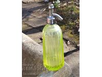 Old French (Uranium glass) siphon/bottle - carbonated water